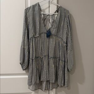 Striped V-Neck Women's Top